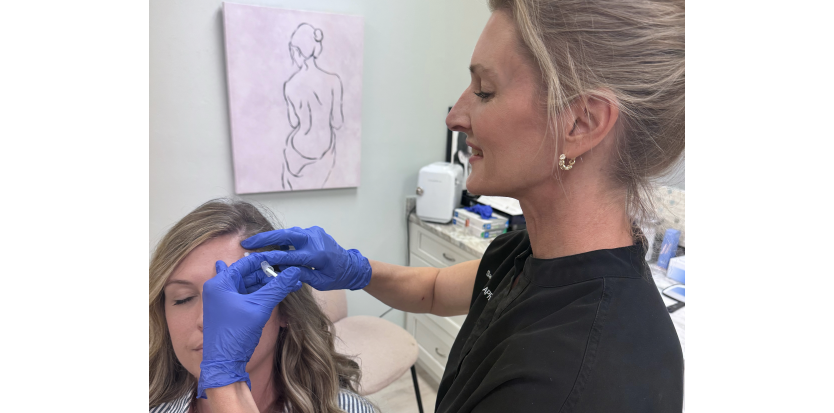 Sara Levene, ARNP injecting a patient in the Skin Care Room